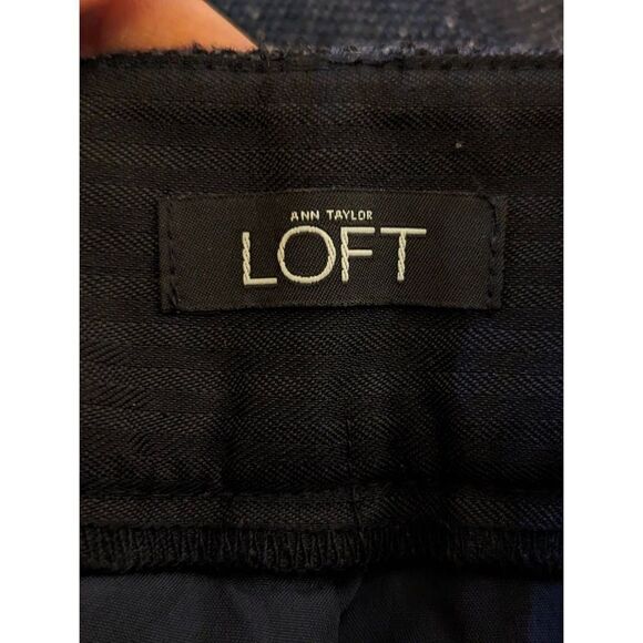 Ann Taylor LOFT Women's Blue Marisa Cut Tweed Lined Tapered Heavy Trouser Size 2 - Picture 2 of 10
